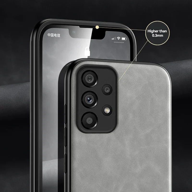 the iphone 11 pro case features a leather look finish