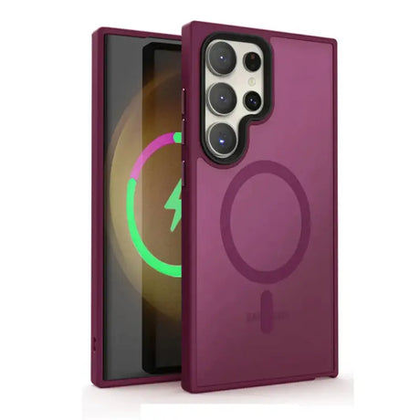 The back of the iphone 11 pro case in purple