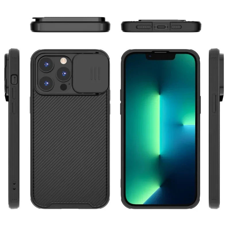 the iphone 11 pro case is shown with the iphone 11 pro in black