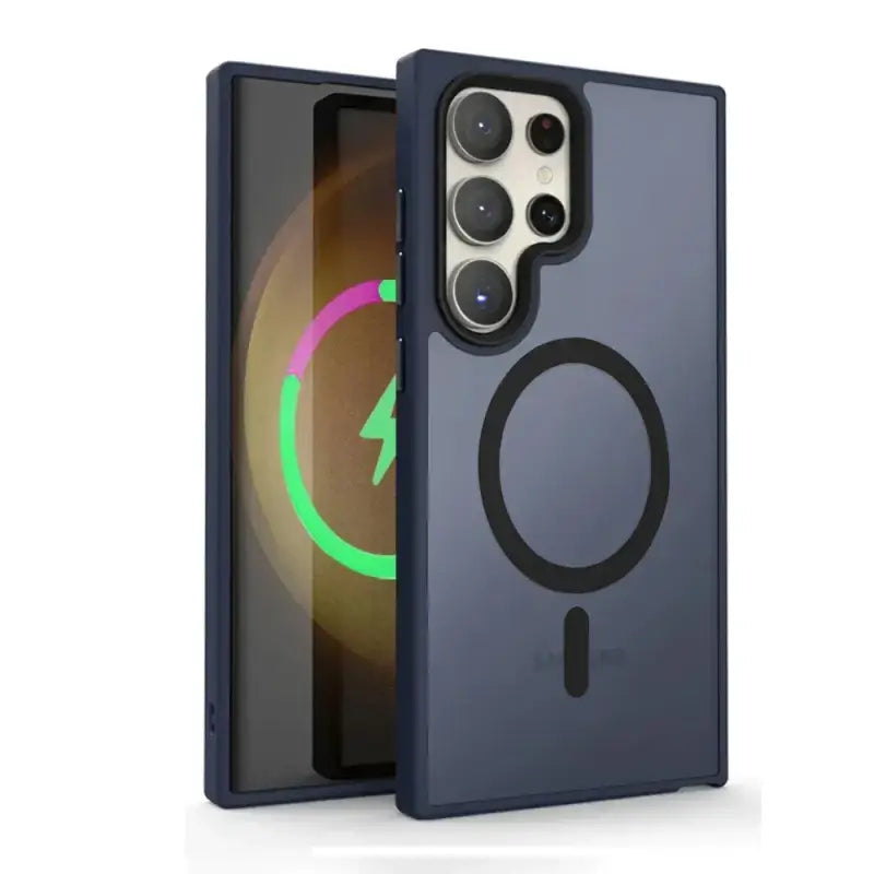 The back of the iphone 11 pro case with a circular design