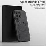 Luxury Leather MagSafe Wireless Charge Leather Style Case for Samsung Galaxy S20 S21 S24 S23 S22 Ultra FE Note10 Note20 Plus Magnetic Cover