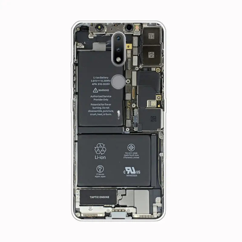 the battery is located in the rear case of the iphone