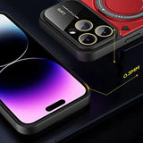 an iphone with a camera lens and a phone holder