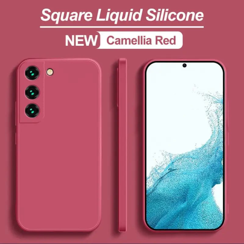 the new red iphone case is shown with the text,’sure liquid silicon ’