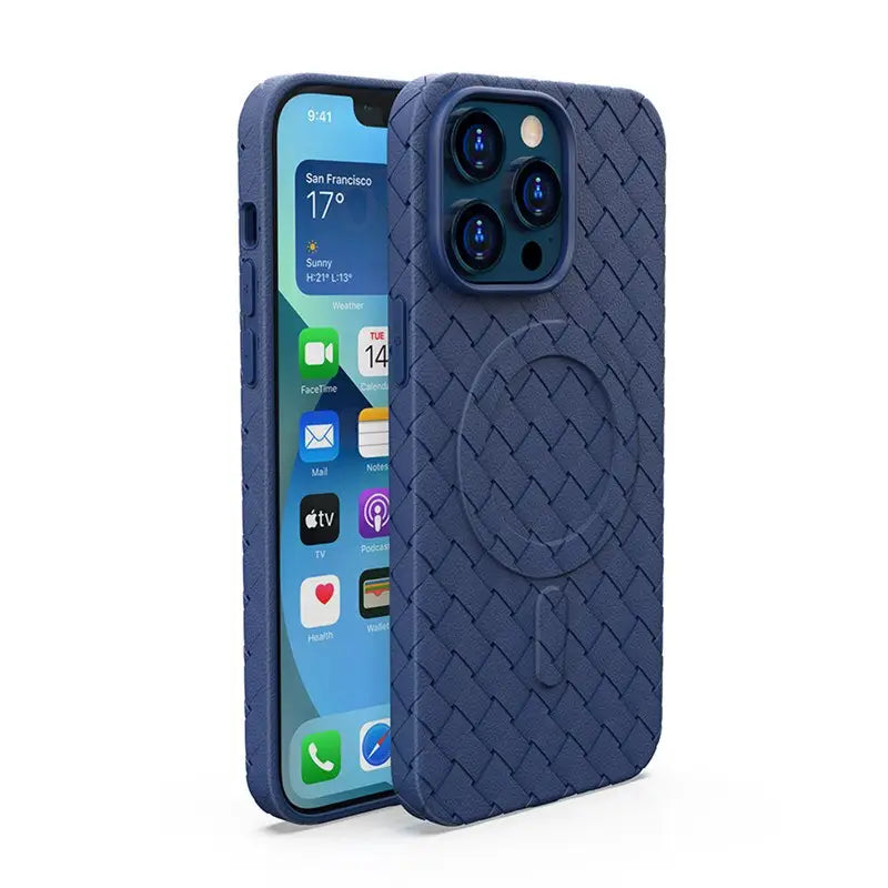 the back of the iphone 11 case in navy blue