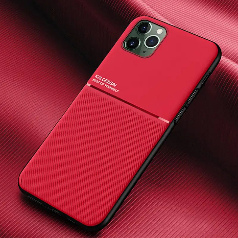 the red iphone case is shown on a red background