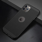 the back of a black iphone case