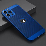 iphone case with blue carbon fiber fiber