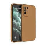 the back of an iphone case with a brown leather finish