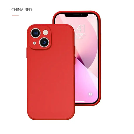 the red iphone case is shown with the camera lens