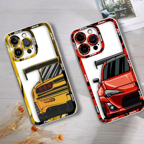 The iphone case is designed to look like a car