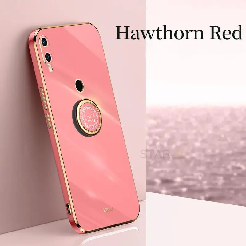 the iphone is pink and has a circular design