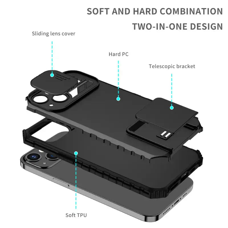 The iphone case features a built in camera lens