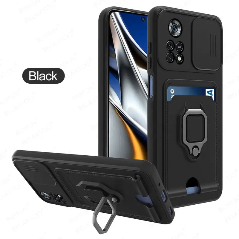 black iphone case with ring holder