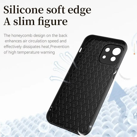 The iphone case is made from black plastic