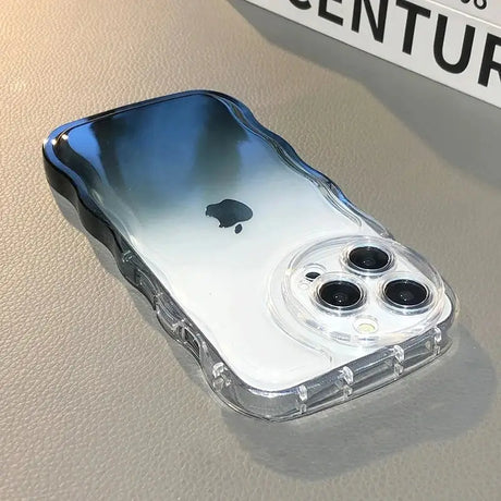 The iphone case is made from clear plastic