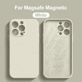 the iphone case is made from a soft white leather material
