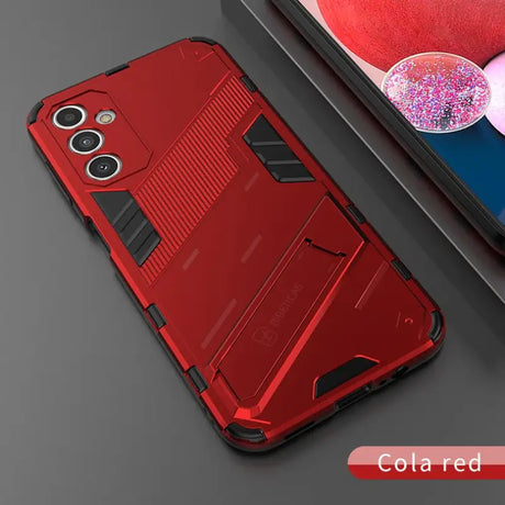 the red iphone case is shown with a phone in the background