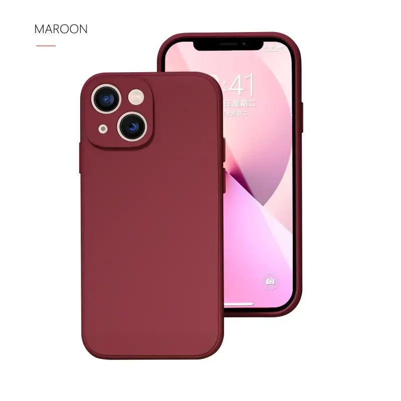 the back of a red iphone case with a camera