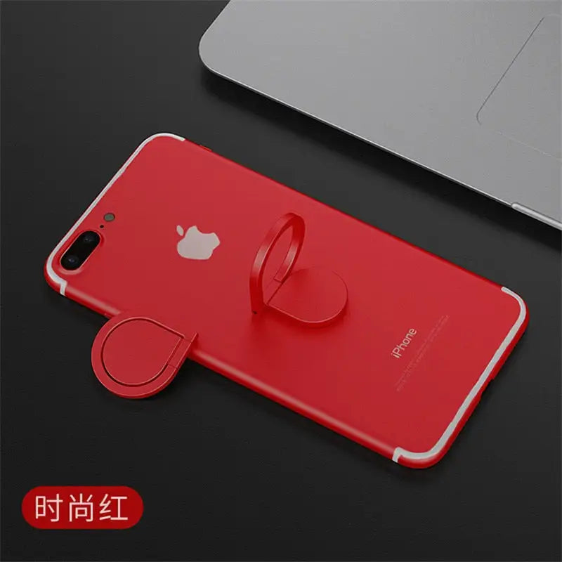 a red iphone case with a phone holder