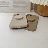the iphone case is made from a soft, light grey material
