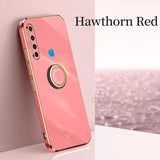 the iphone case is pink with a circular design