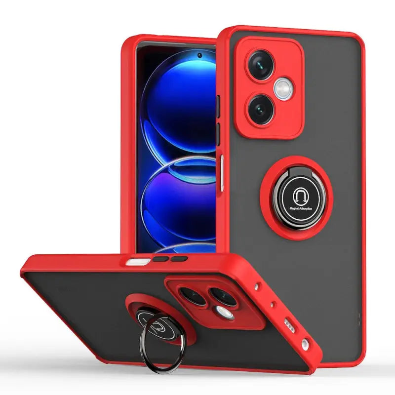 the red iphone case with a ring holder