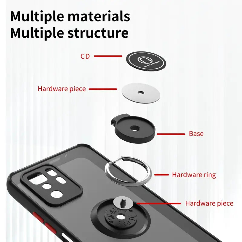 the iphone case with a ring holder and a phone holder