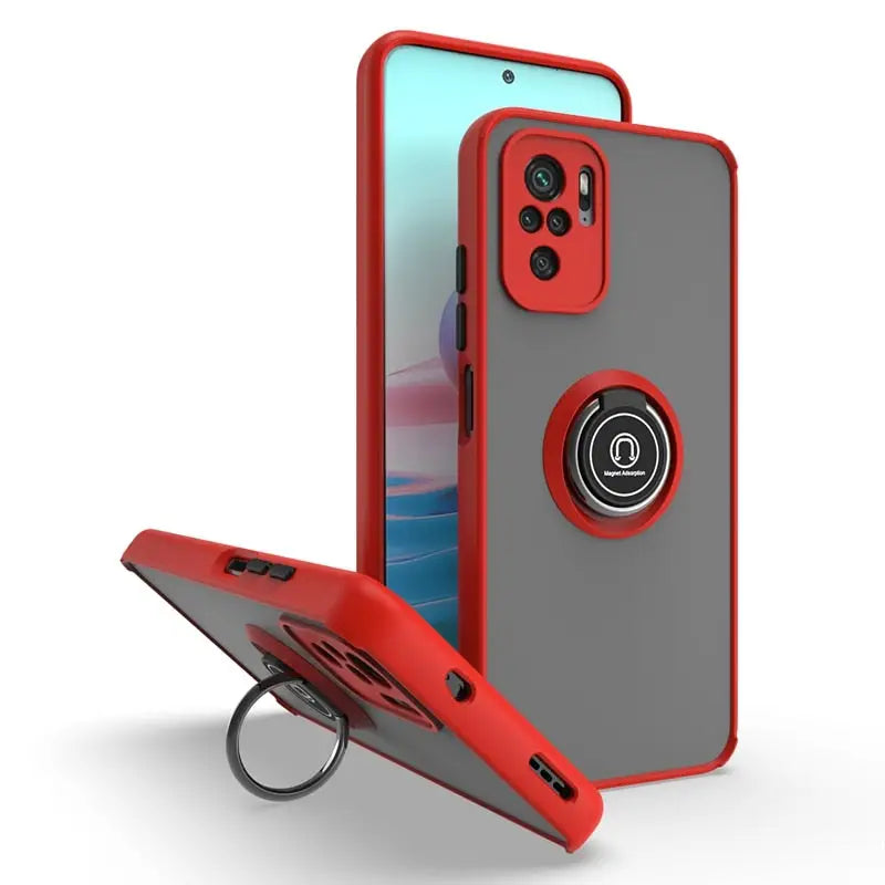 the red iphone case with a ring holder