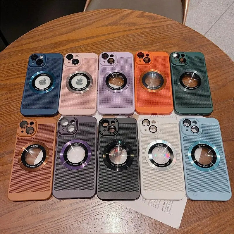 a bunch of iphone cases sitting on top of a table