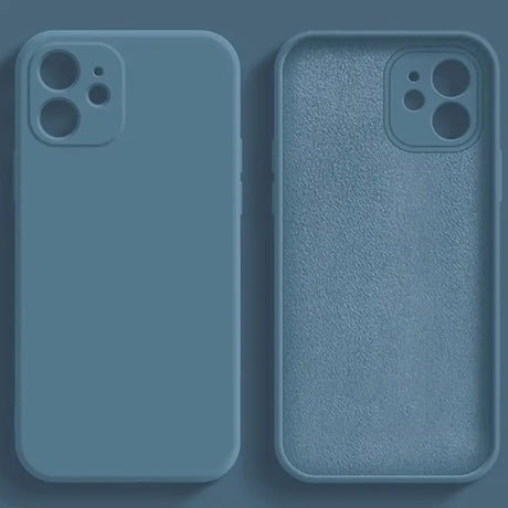 three iphone cases in blue