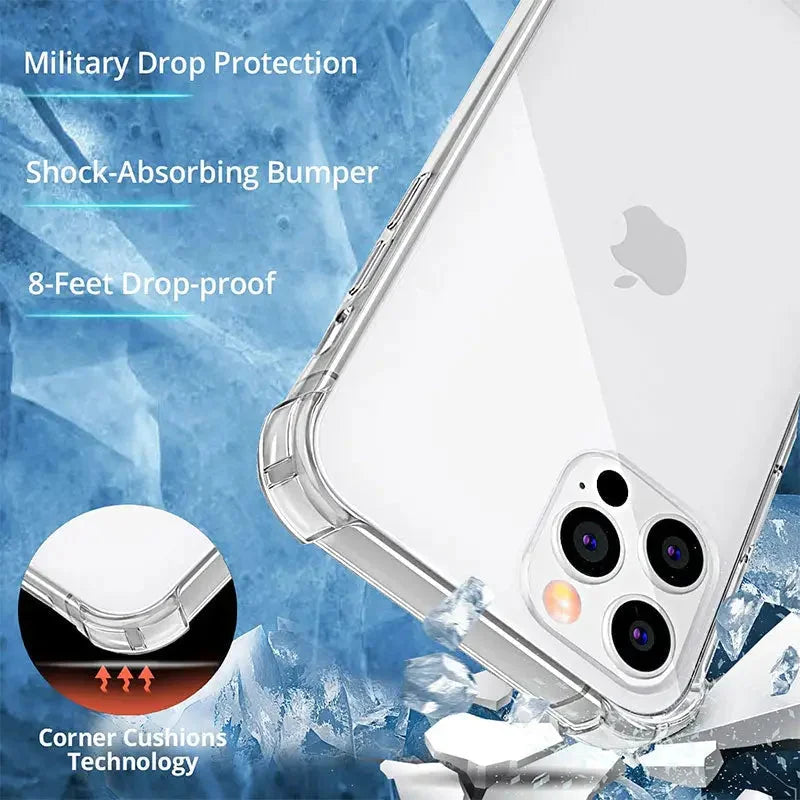 iphone case with tempered back and clear back