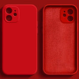 the red iphone case is shown in three different colors