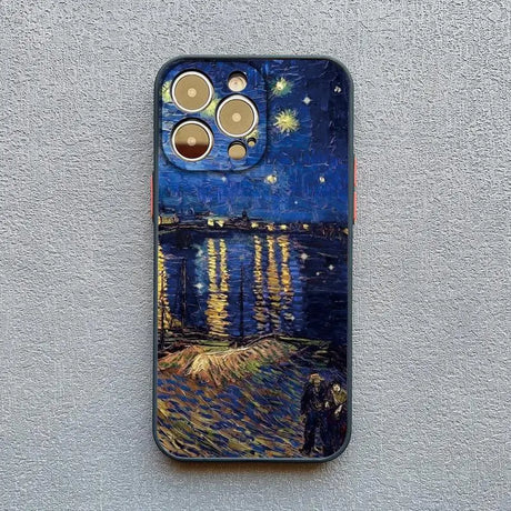 IPhone case featuring Van Gogh’s ’Starry Night Over the Rhône’ painting.