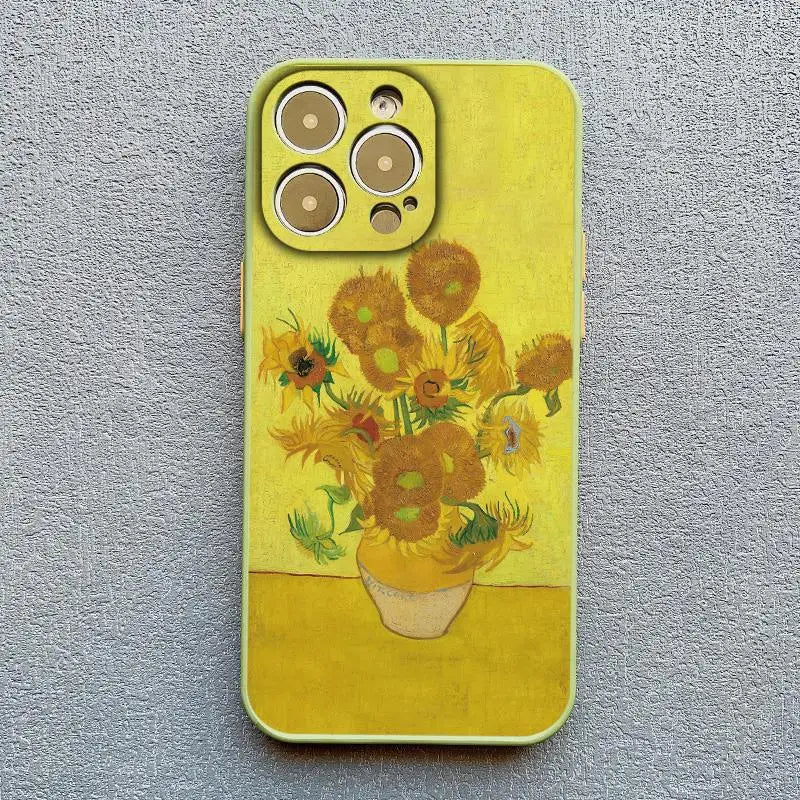 IPhone case featuring Van Gogh’s ’Sunflowers’ painting.