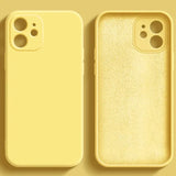 two yellow iphone cases on a beige background