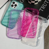 a phone case with a pink and blue case