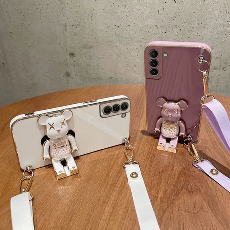 a phone case with a teddy bear on it