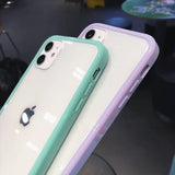 the back of a white and green iphone case
