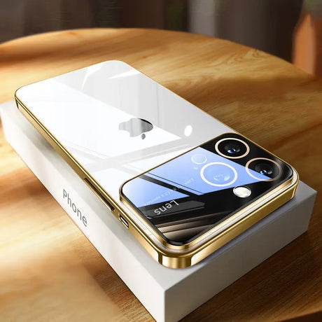 an iphone with a charging box on top