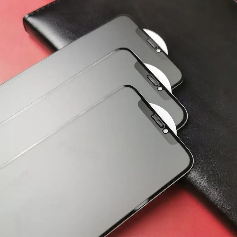 the back of a black leather ipad case