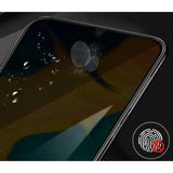 a smartphone with a fingerprint on the screen