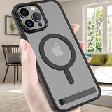 IPhone in a MagSafe case with a kickstand.