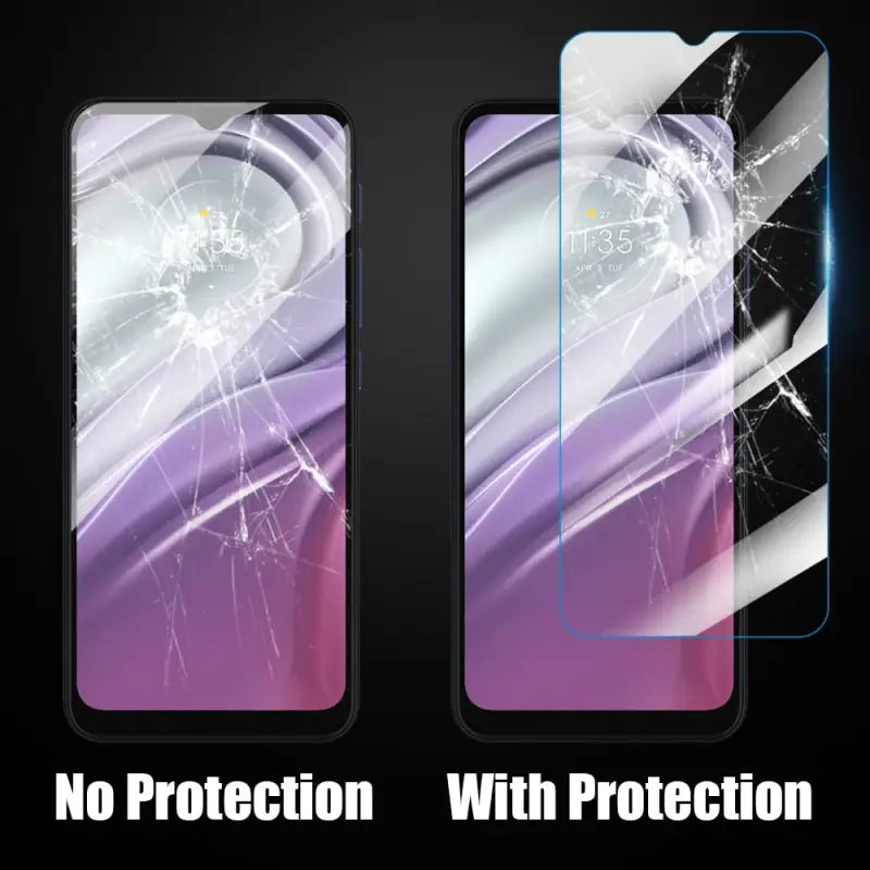 two iphones with broken glass