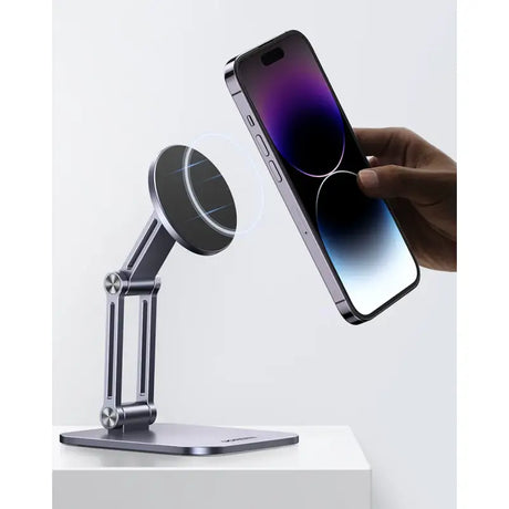 The iphone and smartphone stand are on display