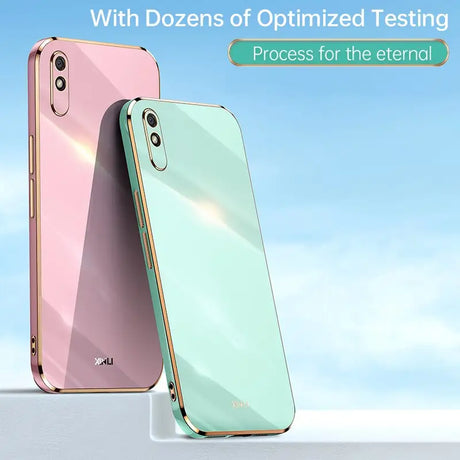 The iphone x with a pink and green case