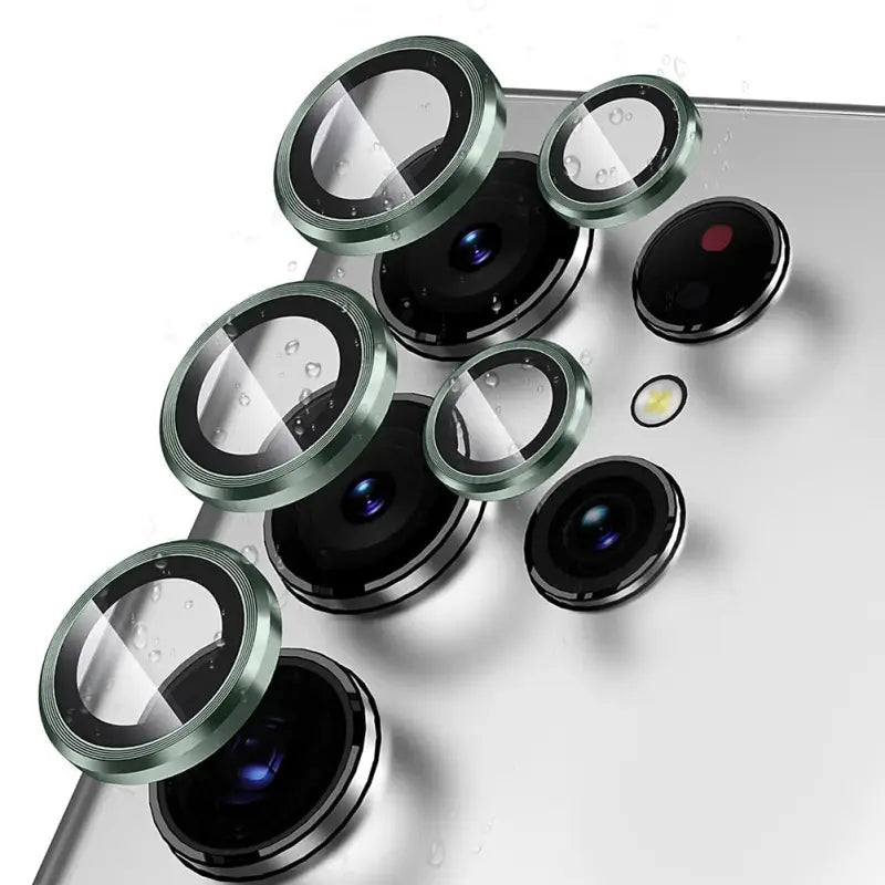 the iphone is shown with several lenses