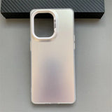 Iridescent white smartphone case with a square camera cutout.