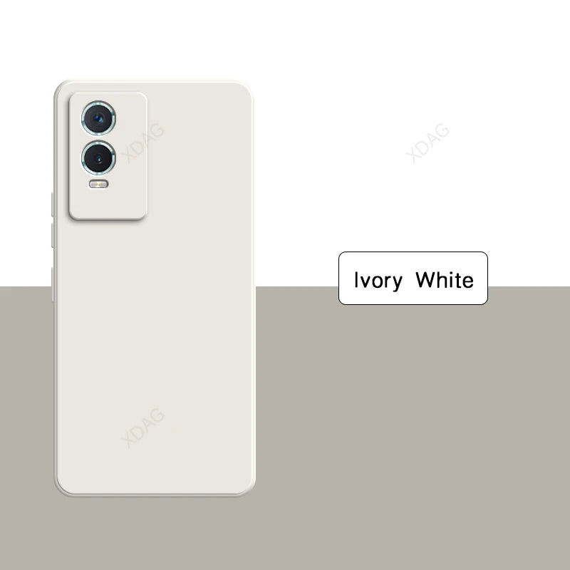 Ivory white smartphone with dual rear cameras.