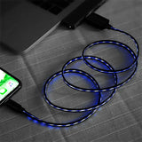 a blue led strip with a phone and a black background